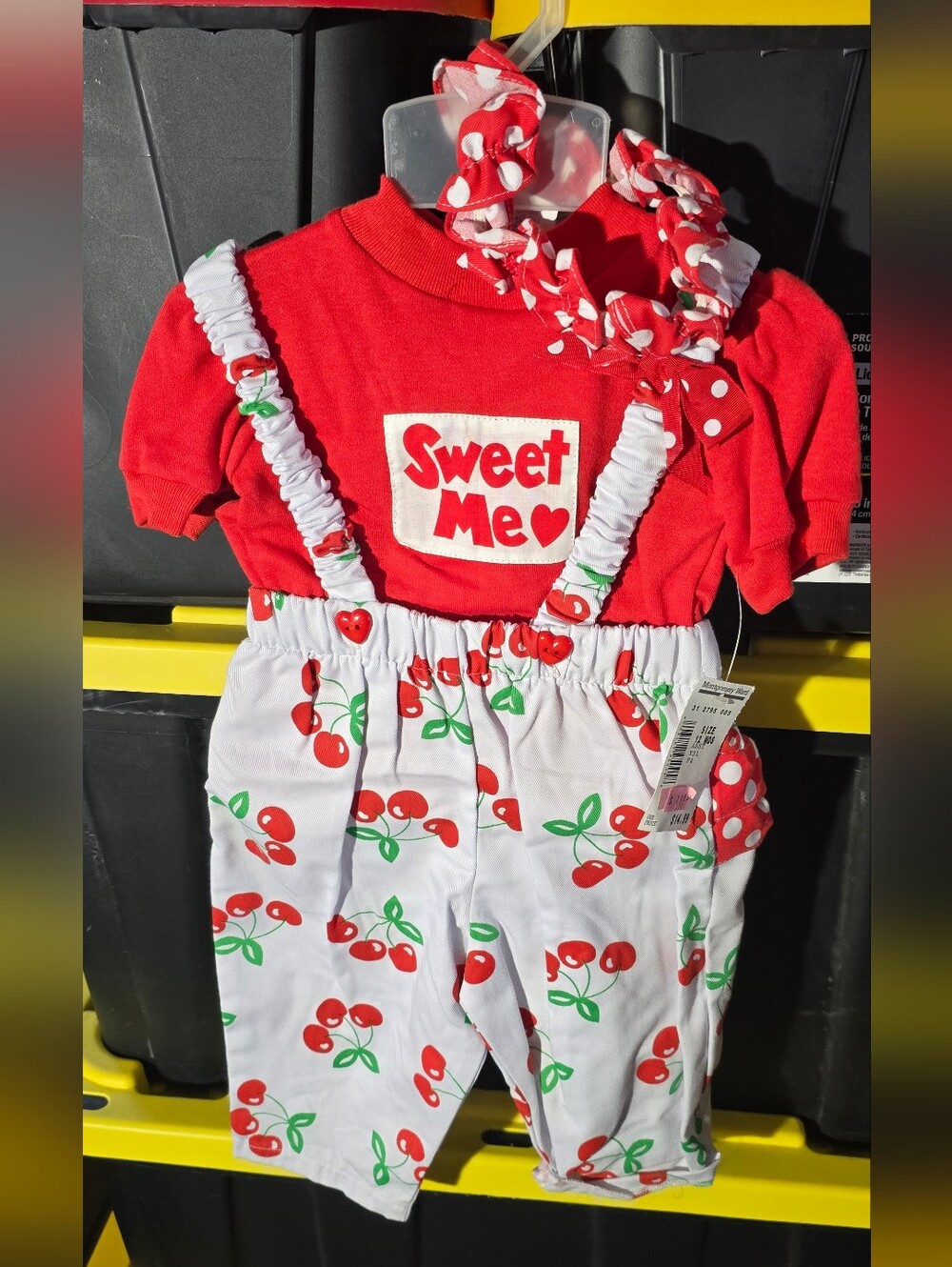 90s Hopscotch Sweet Me Red Cherry Suspender Outfit